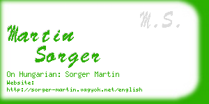 martin sorger business card